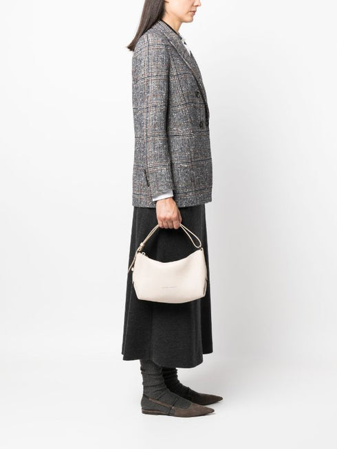Bolso de mano de piel con logo estampado y asa superior